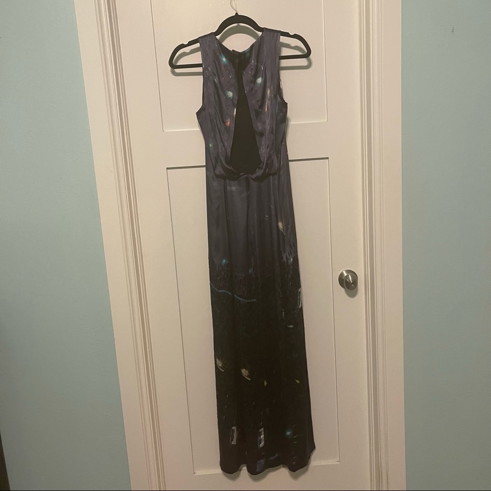 NWT H&M size 2 gorgeous blue purple silk blend dress gown with draped back! - Picture 8 of 13
